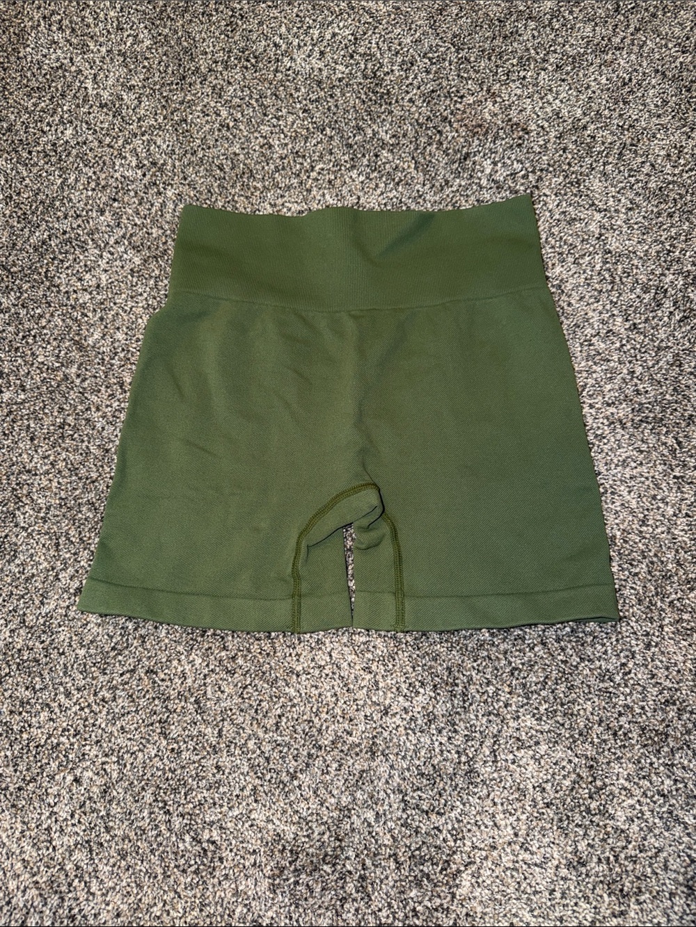 High-Rise Olive Green Bike Shorts for Women